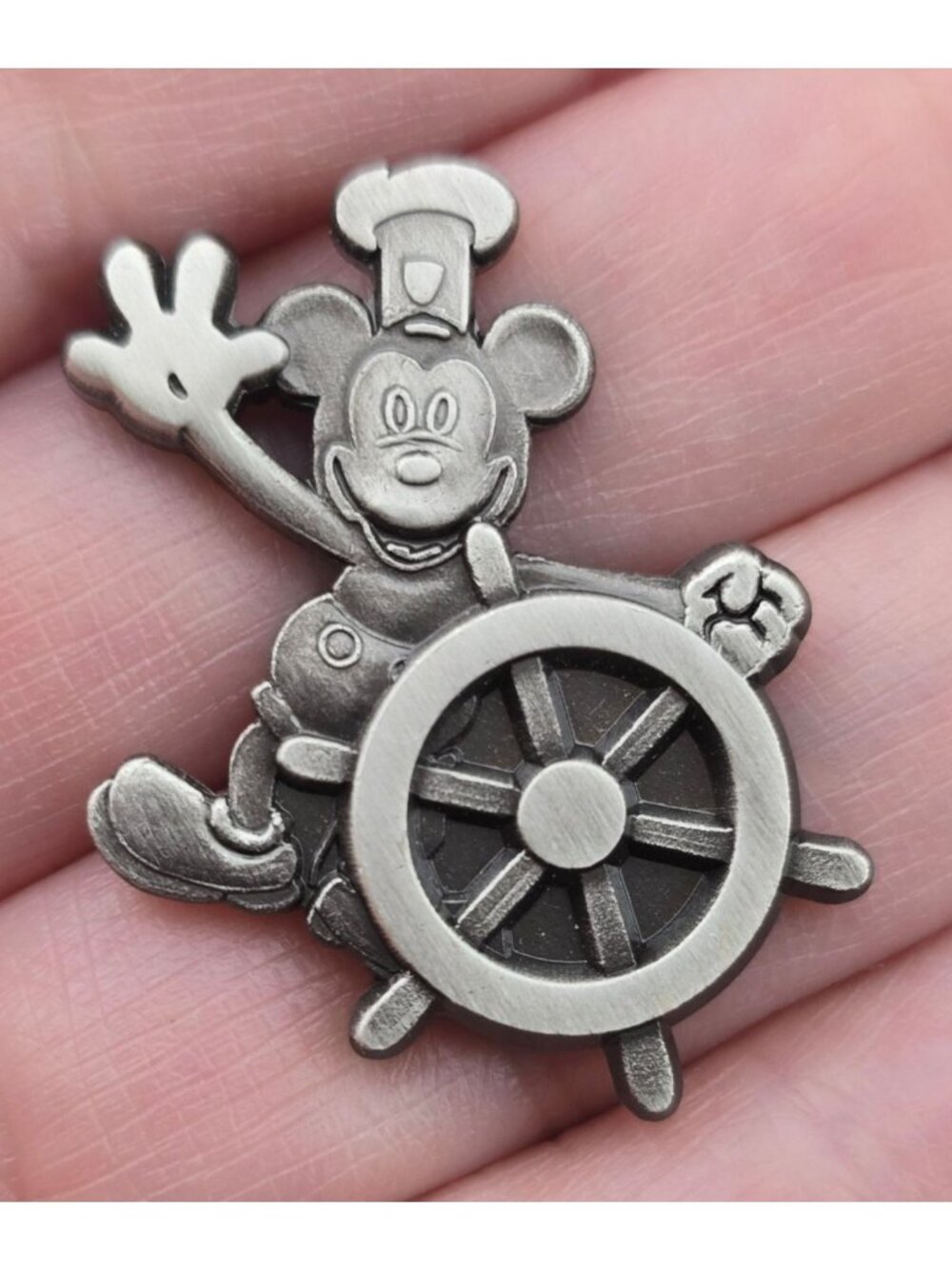 Steamboat Willie Mickey Mouse Metal Pin Badge - Disney Collectible
